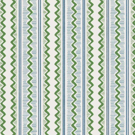 Zig Zag - Emerald & Blue