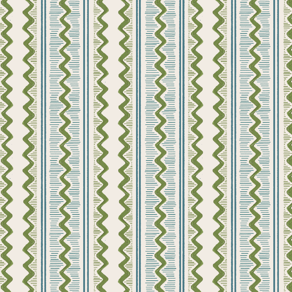 Zig Zag - Green & Blue