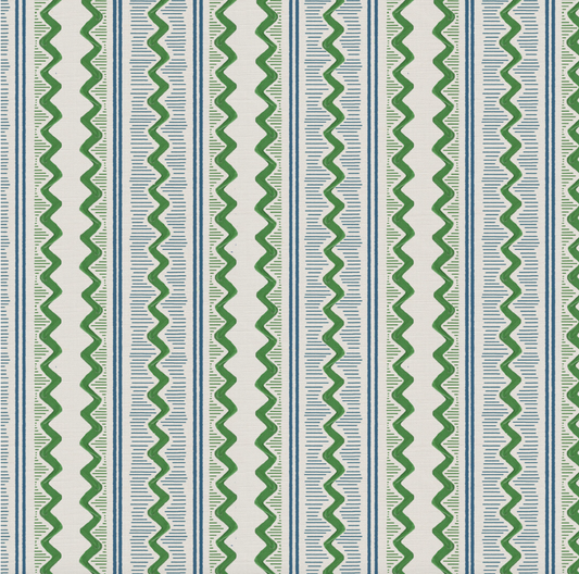 Zig Zag - Emerald & Blue