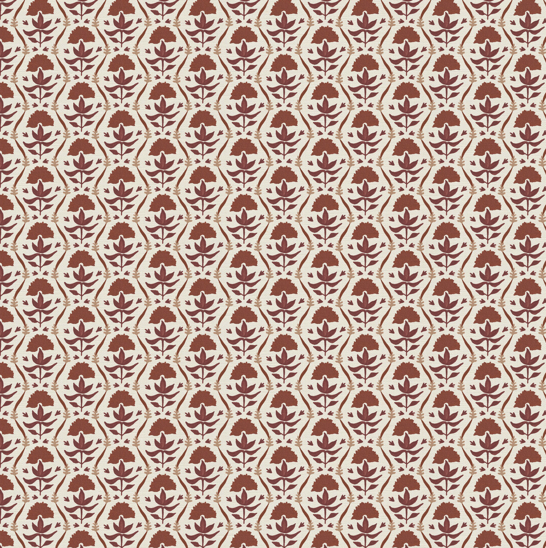 Floral Ribbon - Red & Rust